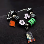 Demon Slayer Kamado Tanjiro Beaded Charm Bracelet, Adjustable Anime Chain