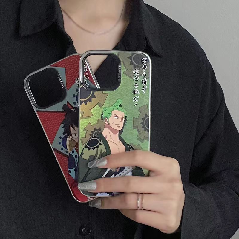 Coque de téléphone Luffy/Zoro en silicone antichoc pour iPhone