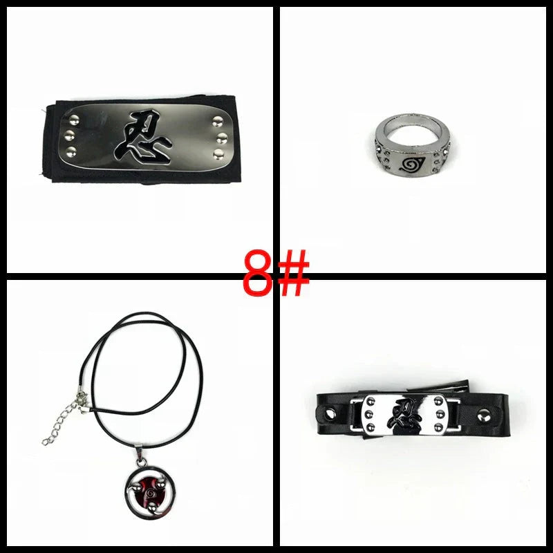 Sasuke1:1 métal kunaishuriken bague bandeau collier costume