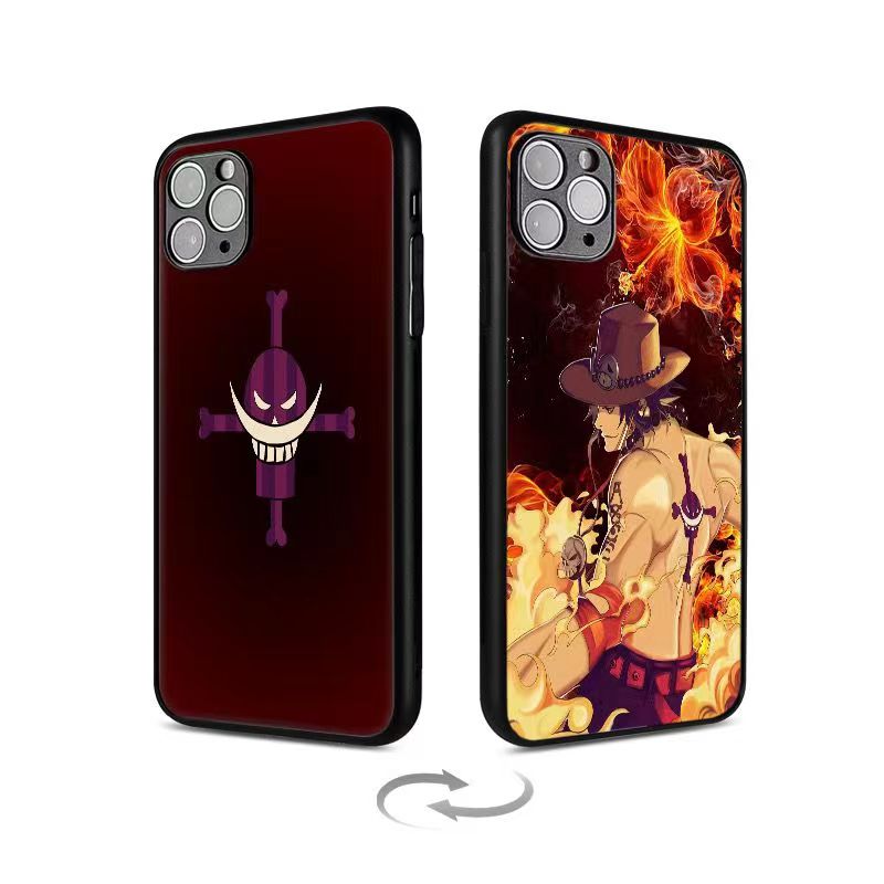 Coque de téléphone Luffy/Zoro/Ace 3D antichoc en silicone pour iPhone
