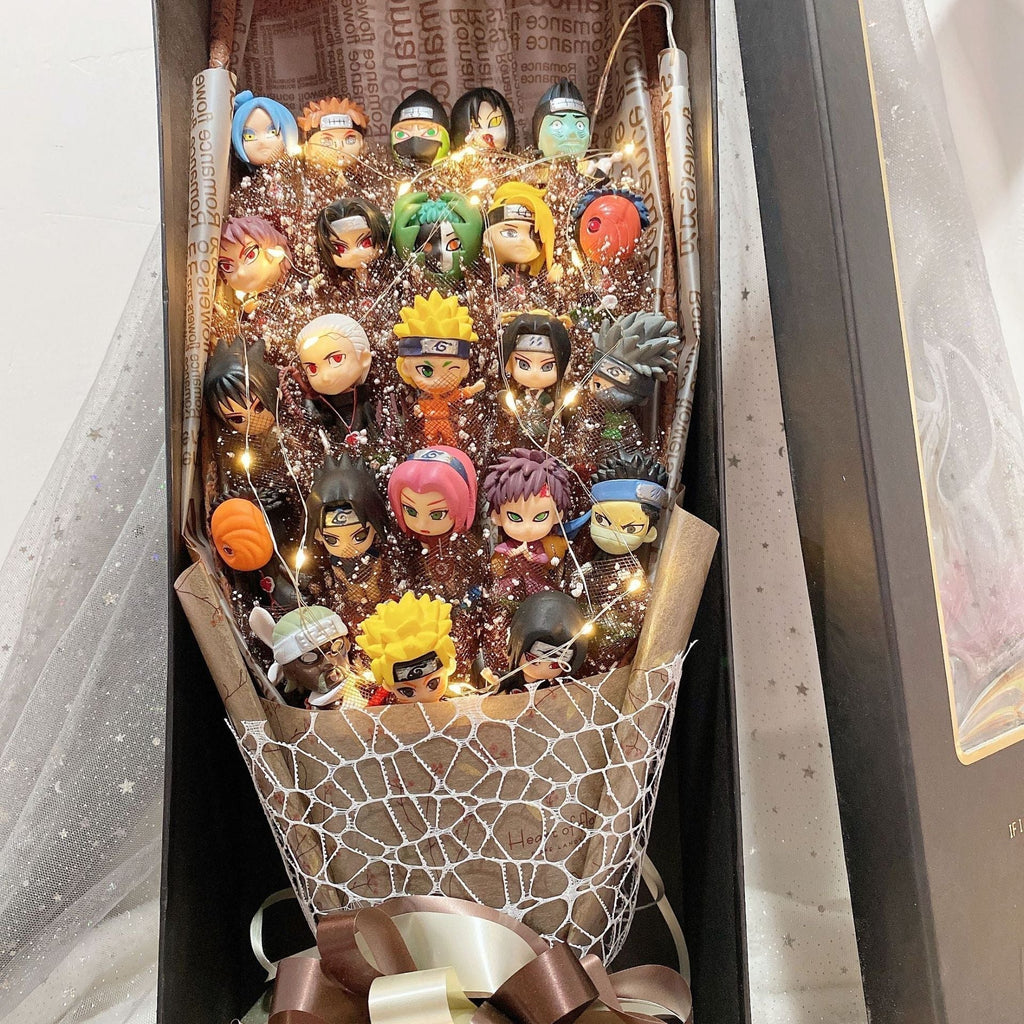 Bouquet de savon artisanal LED Rose Uzumaki/Sasuke pour romantique