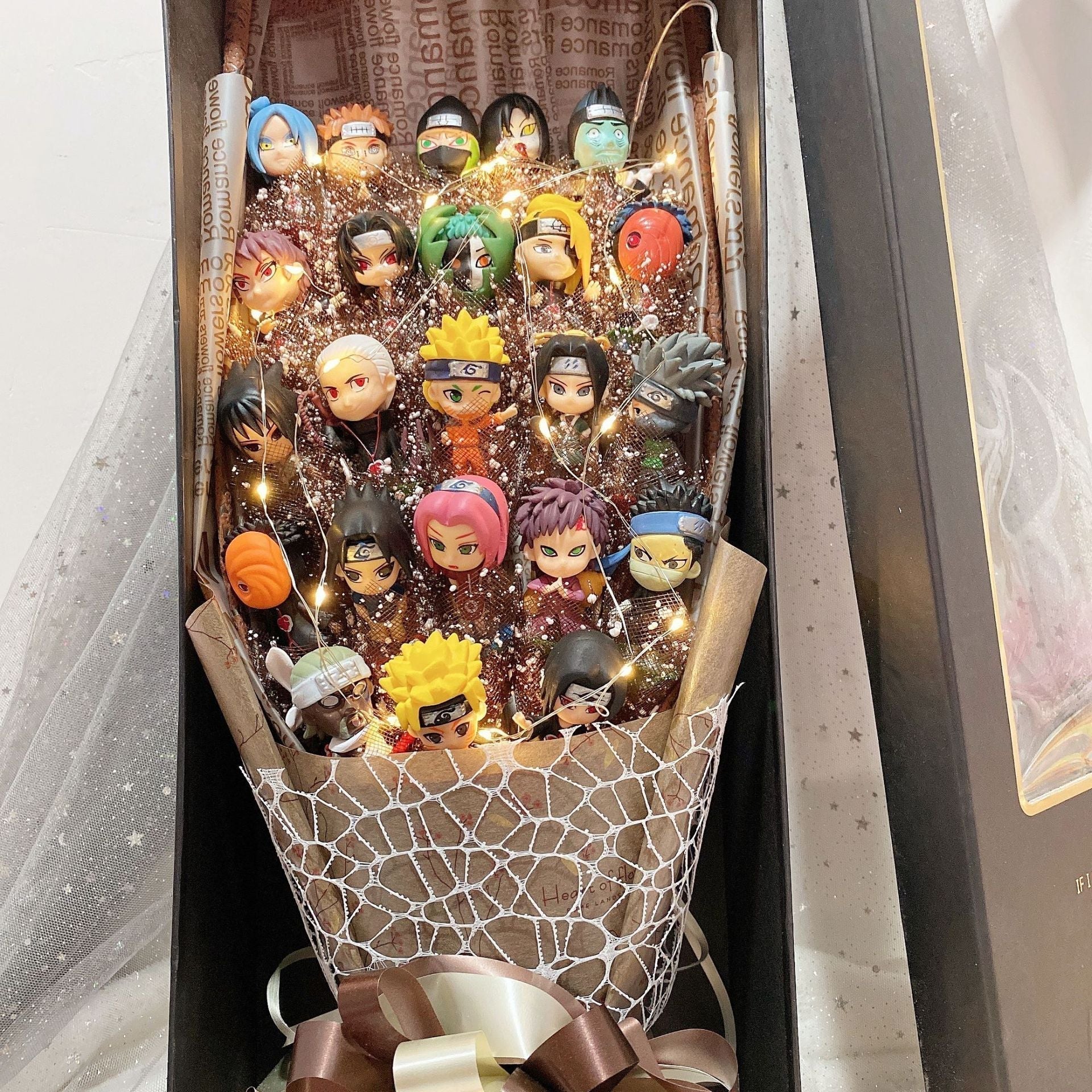 Bouquet de savon artisanal LED Rose Uzumaki/Sasuke pour romantique