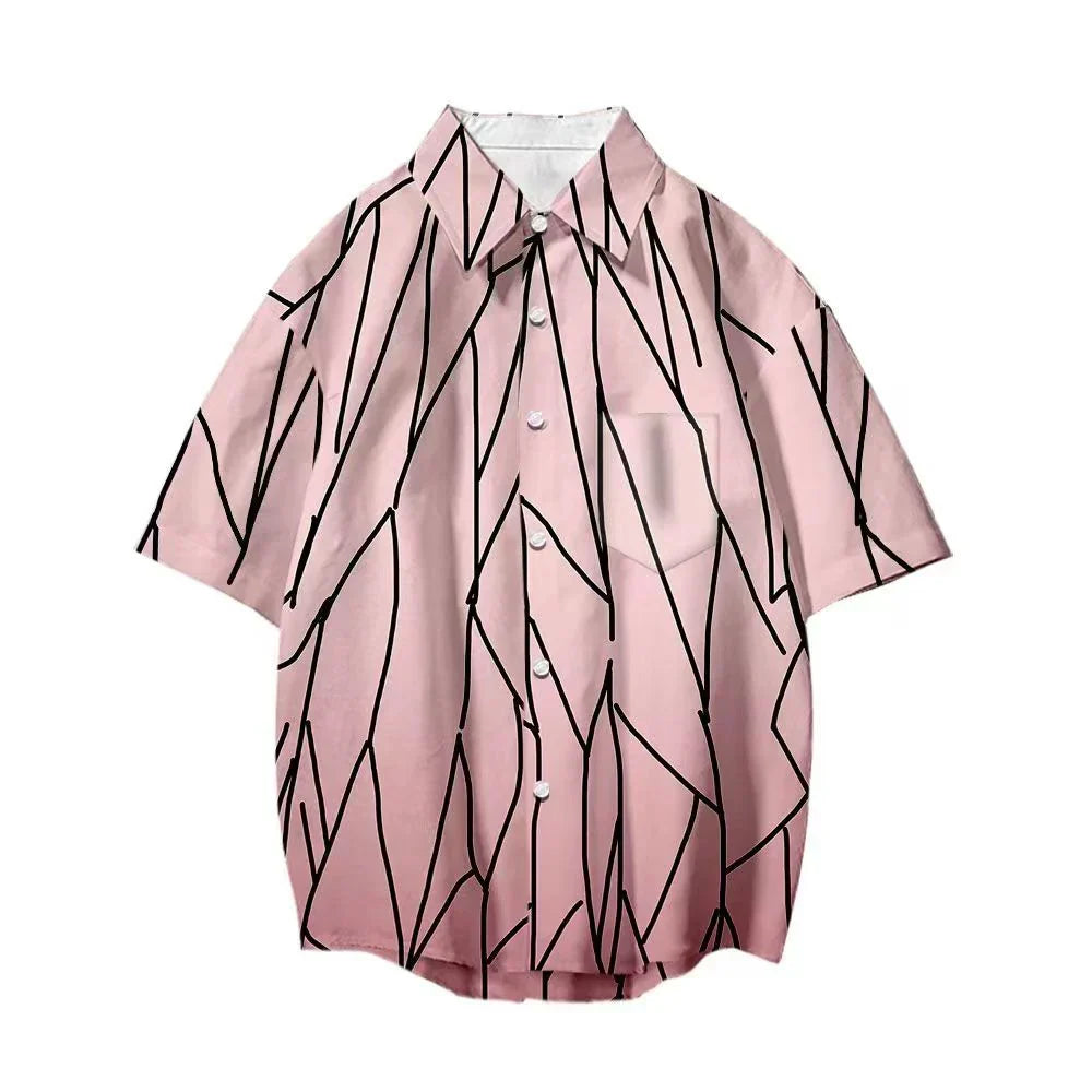 T-shirt Tanjirou/Nezuko, nouveauté été, coupe ample, chemise COS imprimée, tendance jeune décontractée, polyvalente