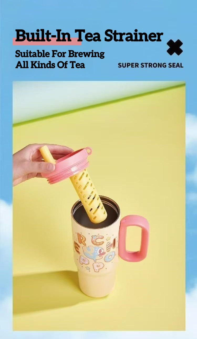 ONE PIECE Tony Tony Chopper Tumbler | Macaron Donut Design Cup with Handle & Straw