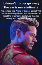 Marvel Iron Man Black Panther Wireless Earbuds, Marvel TWS Bluetooth 5.1 Headphones with LED Light