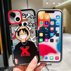 Coque de téléphone Luffy/Zoro iPhone tendance exquise en silicone anti-collision