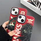 Coque de téléphone Luffy/Shanks antichoc en silicone pour iPhone