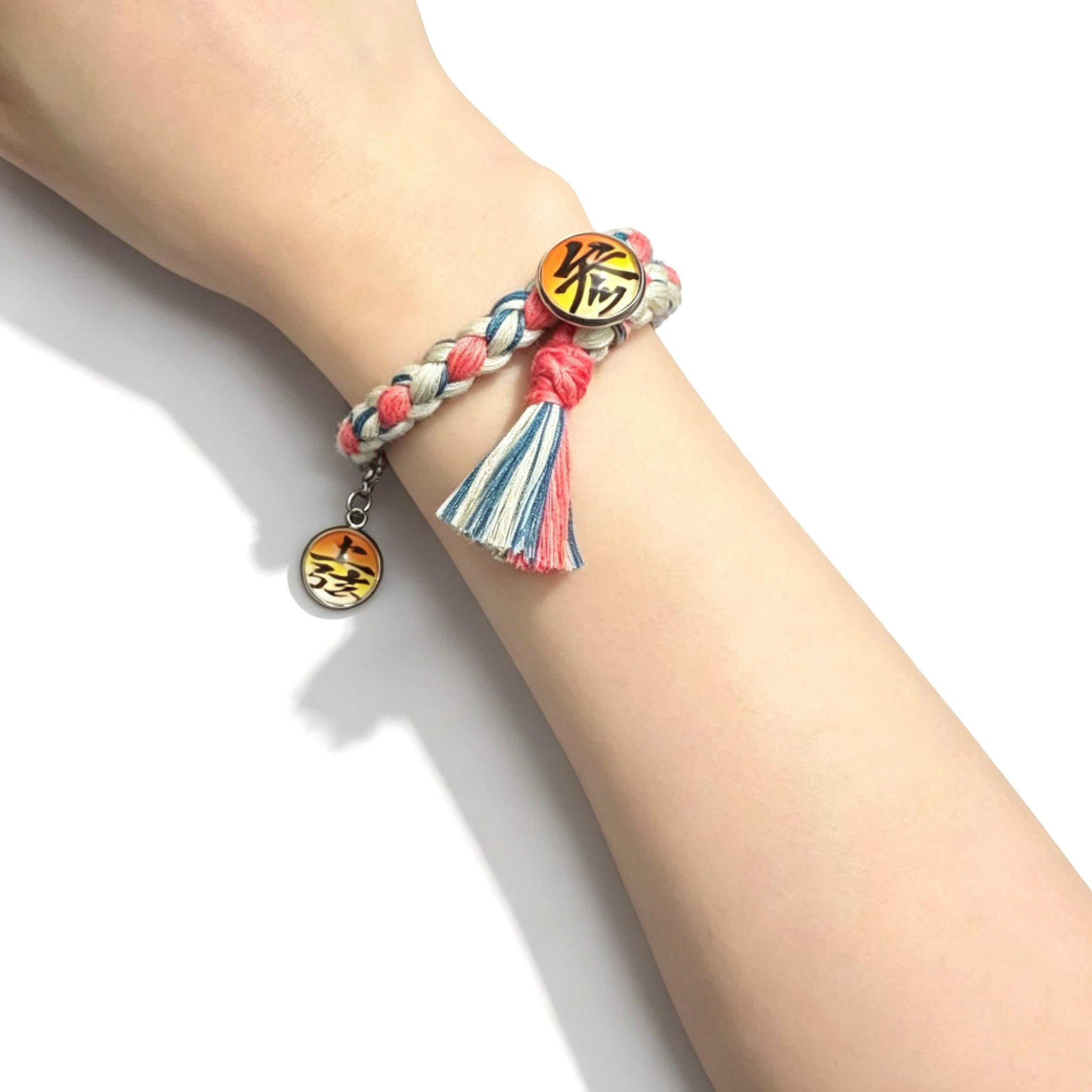 Bracelet tressé réglable Démon supérieur de Demon Slayer, Breloque Anime à pompon