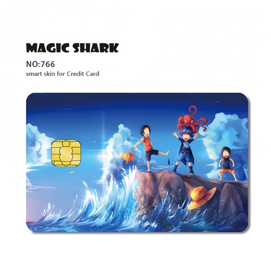 Autocollants de carte bancaire Luffy/Zoro épaissis avec gommage cristal personnalisés