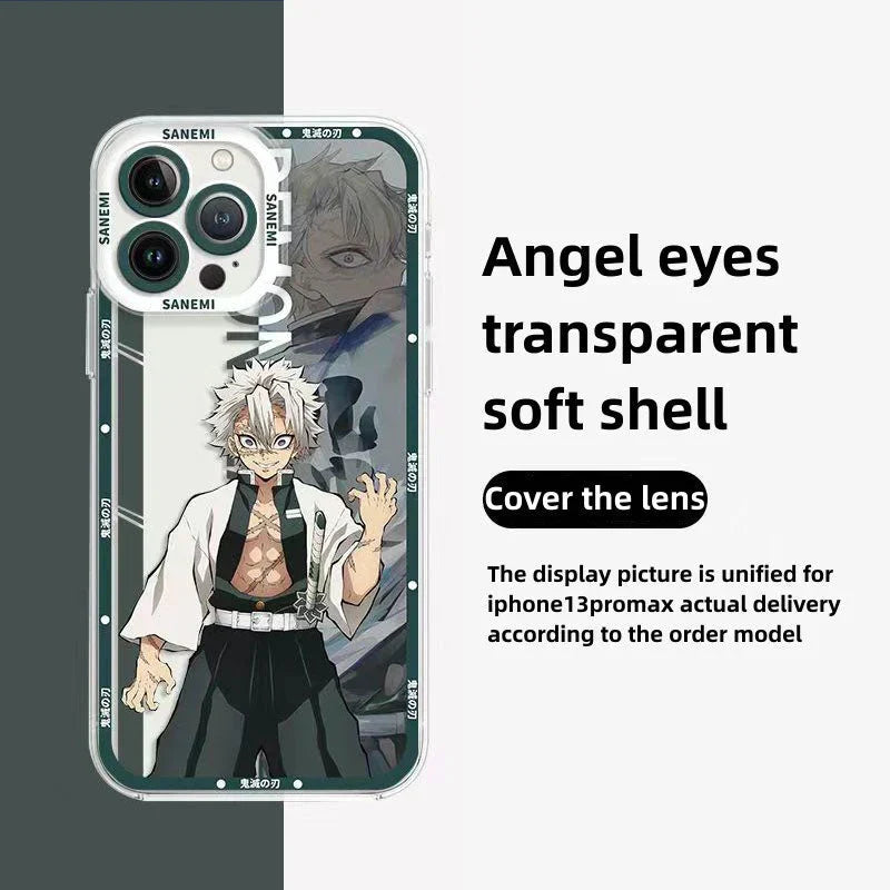 Coque de téléphone antichoc en silicone raffinée tendance Apple pour iPhone, Android Tanjirou/Nezuko