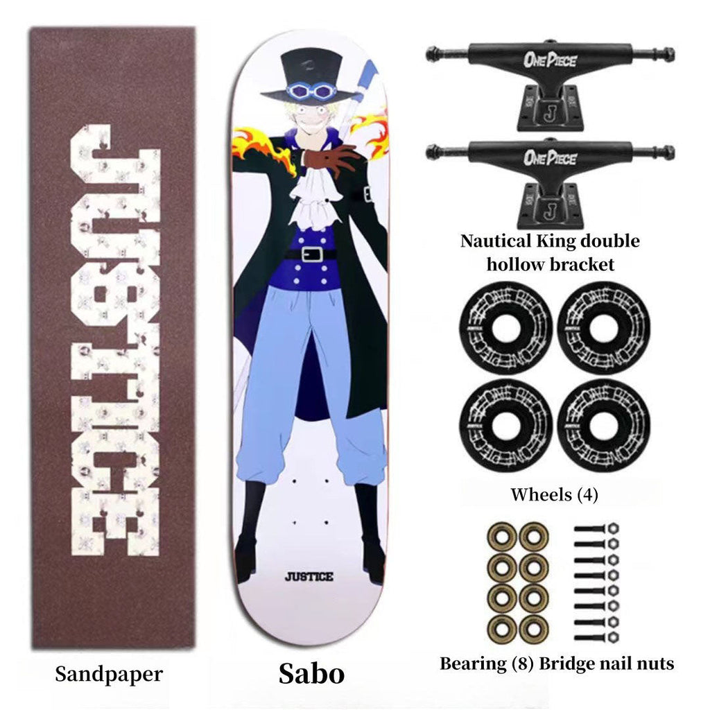 Skateboard professionnel Luffy/Zoro à motif fin (Taille: 80CM×20CM)