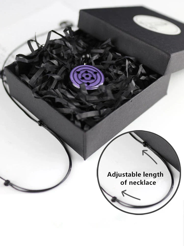 Ensemble de pendentifs collier Sharingan en bois de santal naturel sculpté à la main