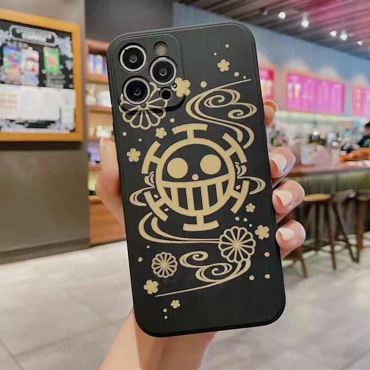 Coque Luffy/Law en silicone antichoc pour iPhone