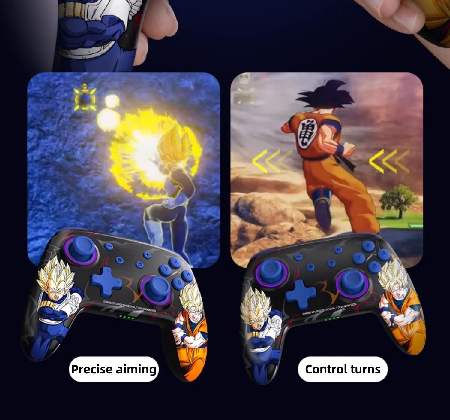Manette de jeu Goku/Vegeta Sensible, contrôle précis, prise en main confortable, profitez de la passion du jeu