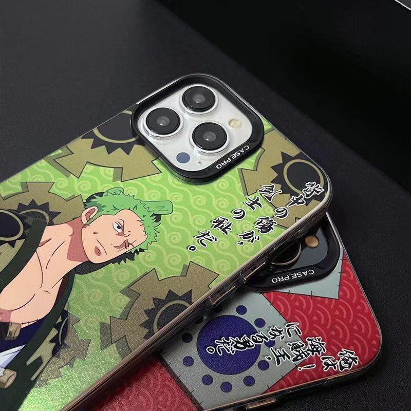 Coque de téléphone Luffy/Zoro en silicone antichoc pour iPhone