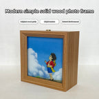 Tableau décoratif lumineux en bois massif Luffy/Ace, petite veilleuse, cadre photo, tableau décoratif.