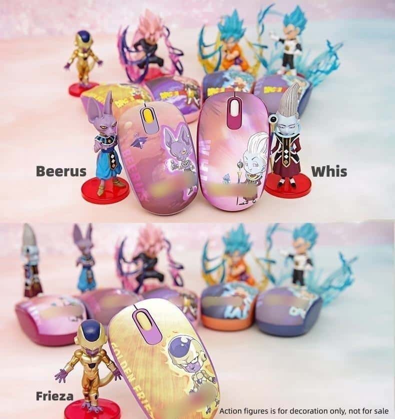 Souris sans fil 2,4 G Son Goku/Frieza/Whis/Beerus pour jeux de bureau
