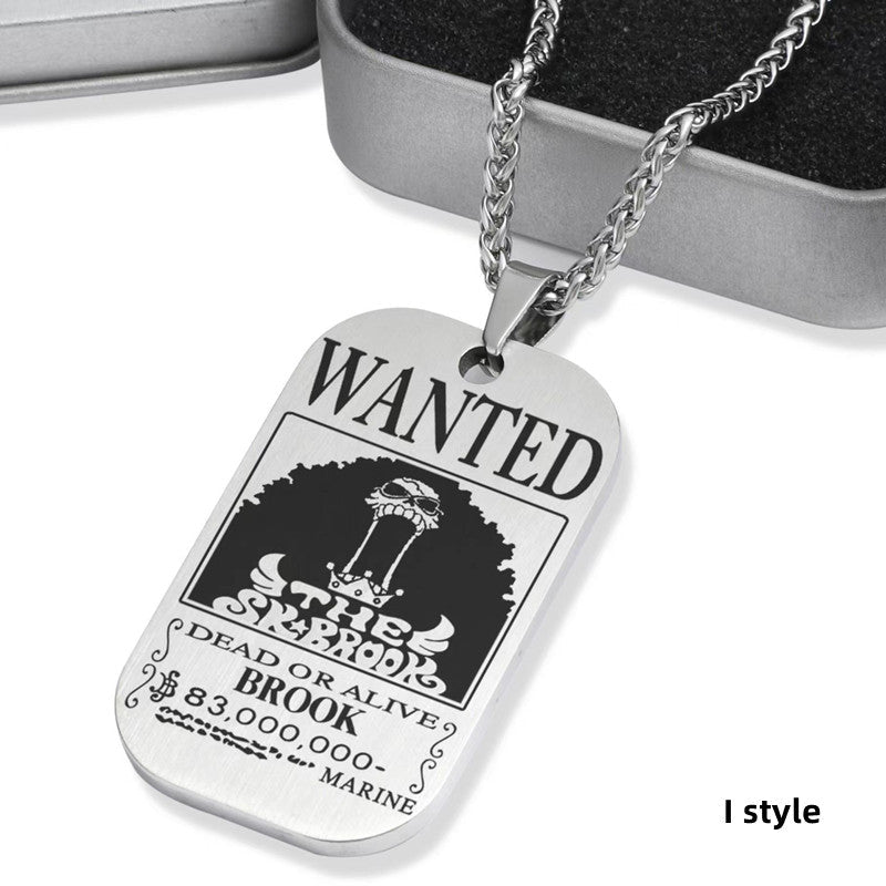 Collier de primes de personnages en titane Luffy/Zoro/Nami/Sanji