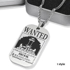 Collier de primes de personnages en titane Luffy/Zoro/Nami/Sanji