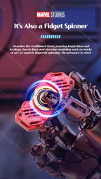 Écouteurs sans fil TWS Bluetooth 5.4 Marvel Iron Man Captain America Fidget Spinner, écouteurs sans fil à rabat magnétique Mecha en alliage de zinc