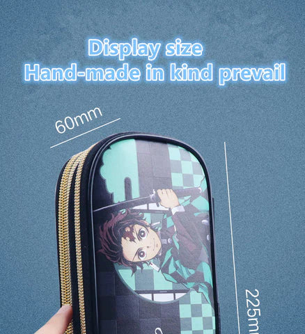 Trousse à stylo Kamado Tanjirou, nouveauté 2022, grande capacité 3 couches, EVA étanche