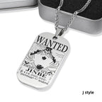 Collier de primes de personnages en titane Luffy/Zoro/Nami/Sanji