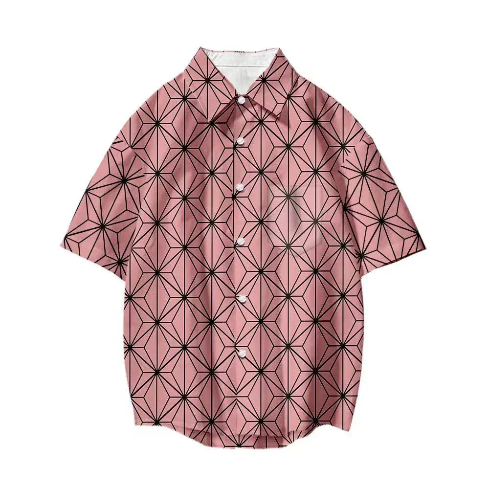 T-shirt Tanjirou/Nezuko, nouveauté été, coupe ample, chemise COS imprimée, tendance jeune décontractée, polyvalente