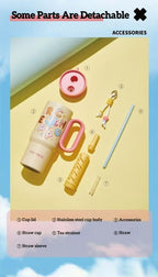 ONE PIECE Tony Tony Chopper Tumbler | Macaron Donut Design Cup with Handle & Straw