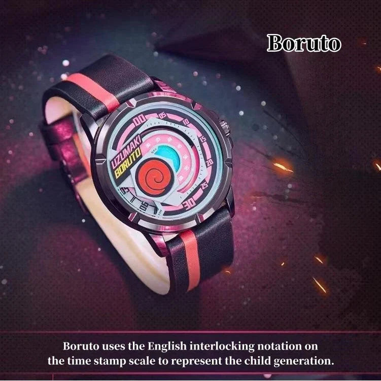 Montre Boruto/Sasuke/Sarada Montre étanche à trois degrés Montre Sharingan