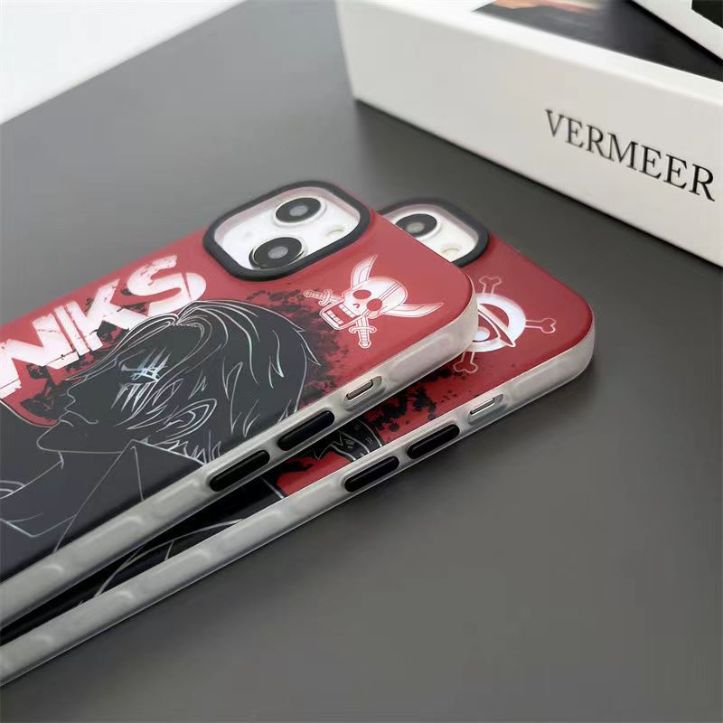 Coque de téléphone Luffy/Shanks antichoc en silicone pour iPhone