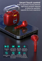 Marvel Iron Man Black Panther Wireless Earbuds, Marvel TWS Bluetooth 5.1 Headphones with LED Light