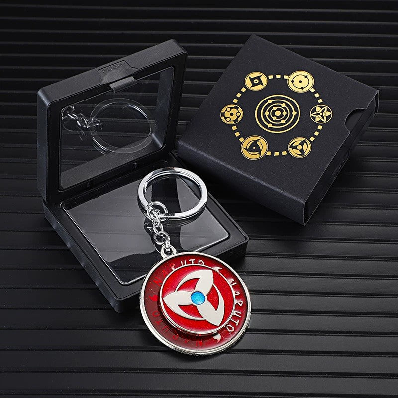 Porte-clés rotatif Sharingan Naruto - Jouet Fidget Spinner Uchiha Anime