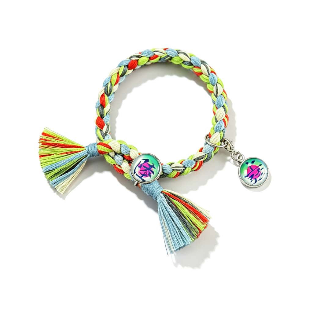 Bracelet tressé réglable Démon supérieur de Demon Slayer, Breloque Anime à pompon