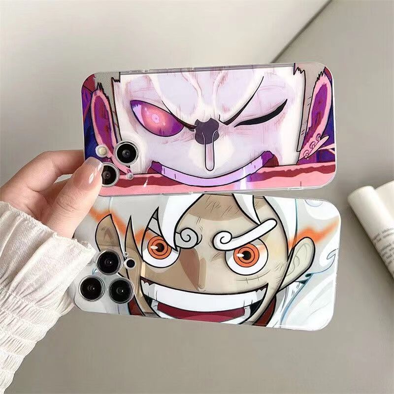 Coque de téléphone Luffy/Zoro en silicone antichoc pour iPhone