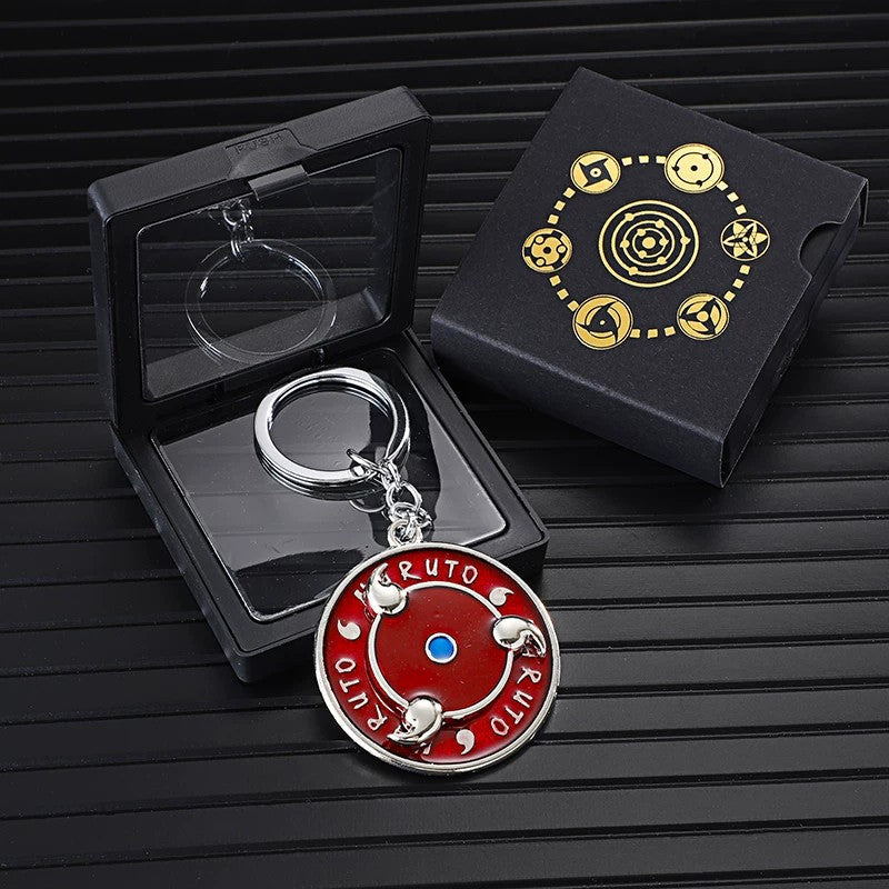 Porte-clés rotatif Sharingan Naruto - Jouet Fidget Spinner Uchiha Anime
