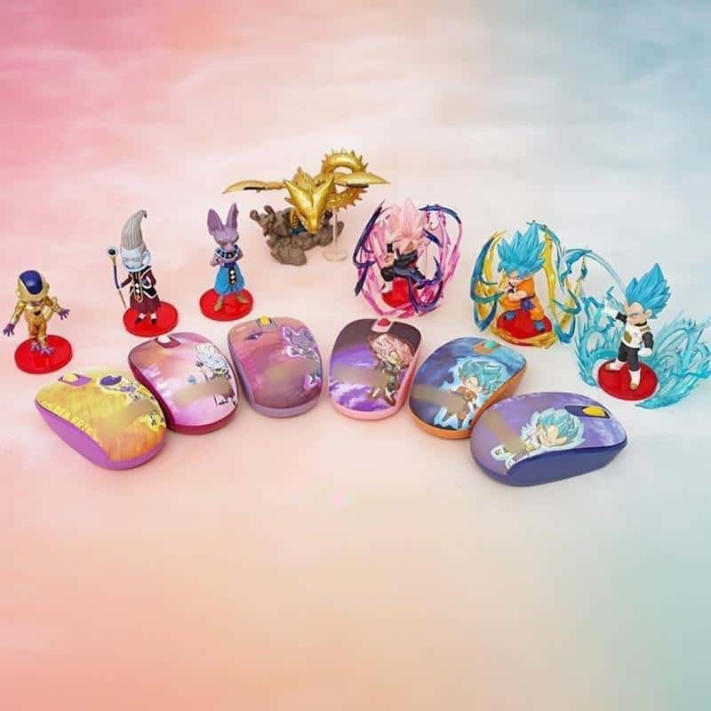 Souris sans fil 2,4 G Son Goku/Frieza/Whis/Beerus pour jeux de bureau