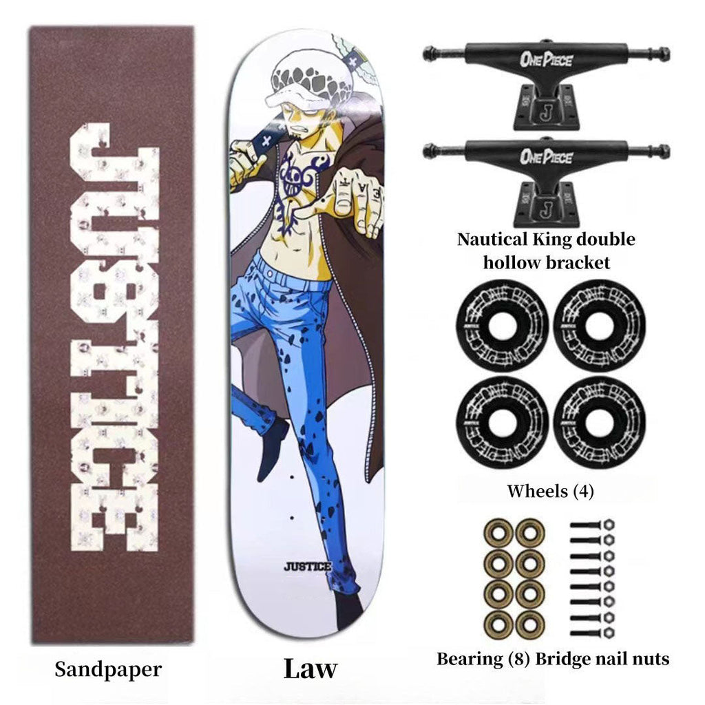 Skateboard professionnel Luffy/Zoro à motif fin (Taille: 80CM×20CM)