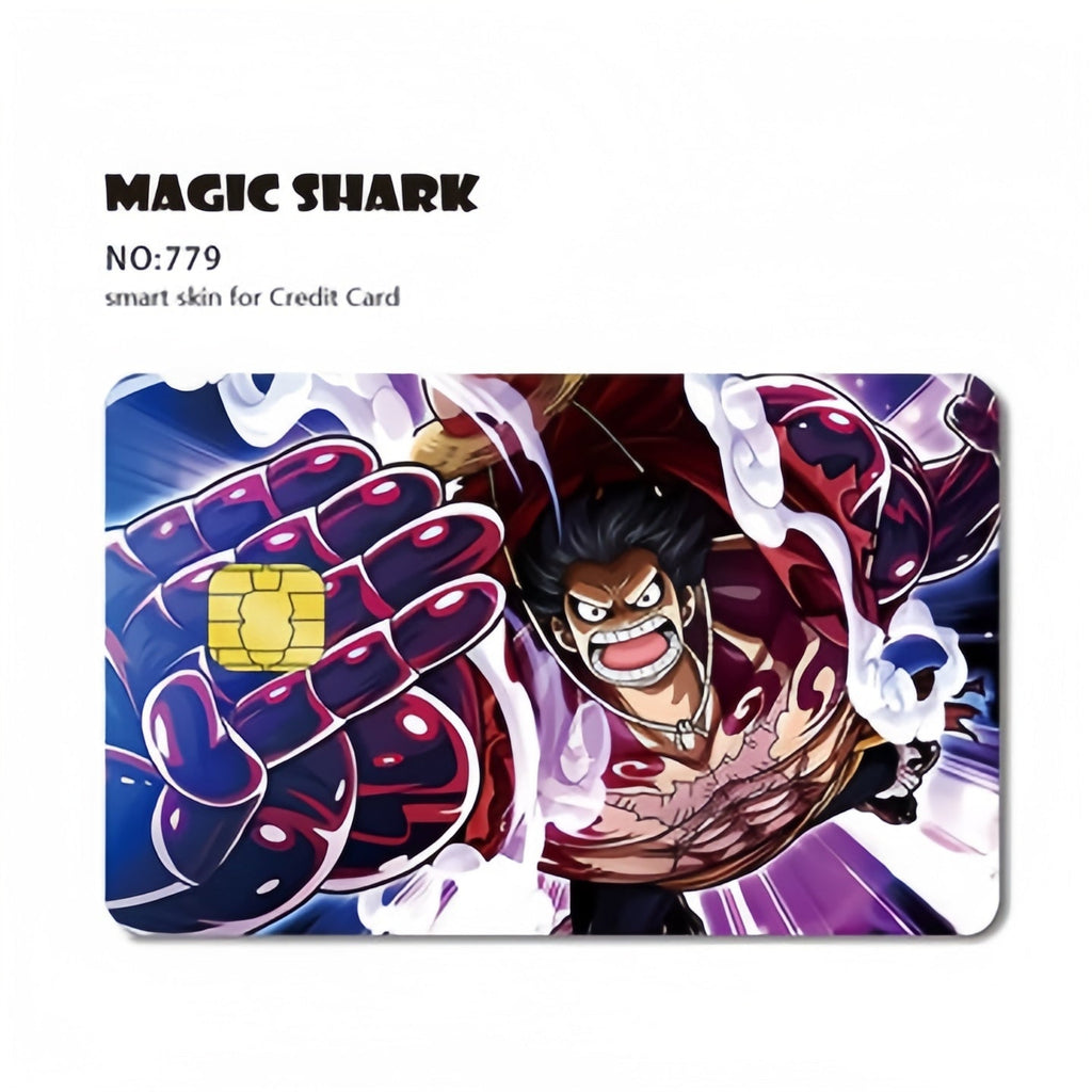 Autocollants de carte bancaire Luffy/Zoro épaissis avec gommage cristal personnalisés