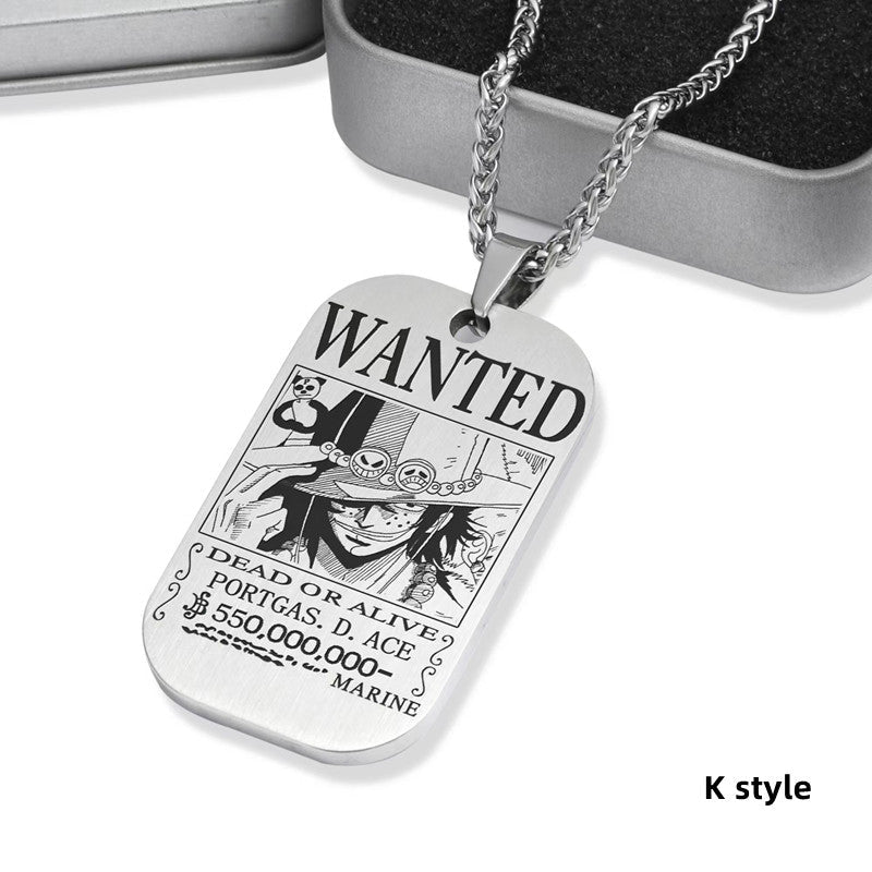 Collier de primes de personnages en titane Luffy/Zoro/Nami/Sanji