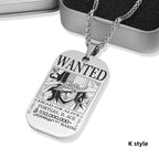 Collier de primes de personnages en titane Luffy/Zoro/Nami/Sanji