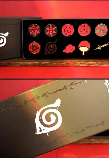 Collection de badges métalliques susuke/itachi/kakakshi Mangekyou Sharingan