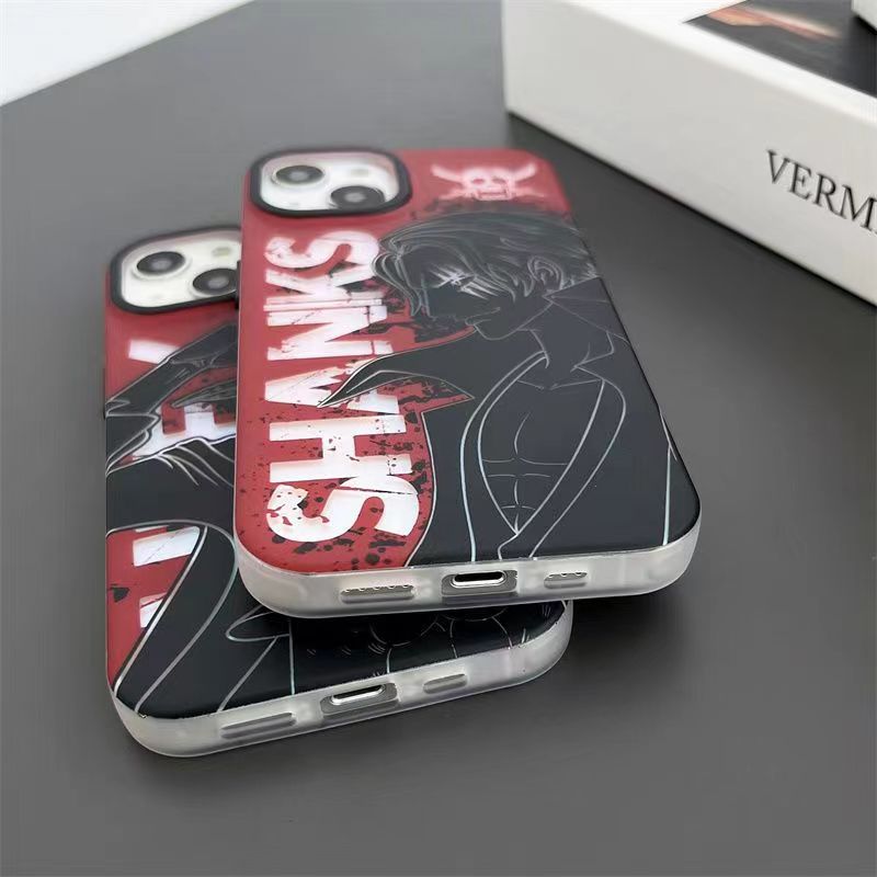 Coque de téléphone Luffy/Shanks antichoc en silicone pour iPhone