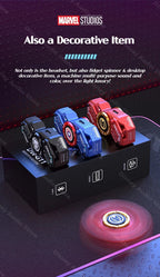 Écouteurs sans fil TWS Bluetooth 5.4 Marvel Iron Man Captain America Fidget Spinner, écouteurs sans fil à rabat magnétique Mecha en alliage de zinc