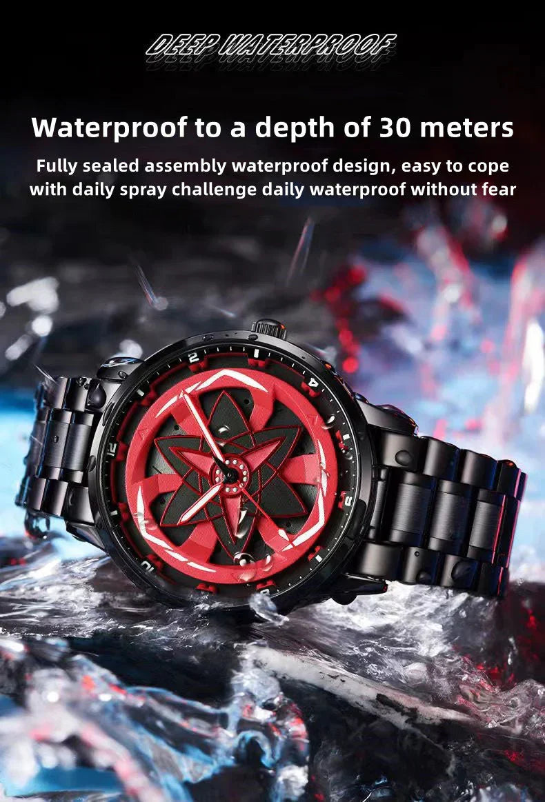 Montre rotative Sharingan de Sasuke/Madara/Itachi. Montre élégante et cool.