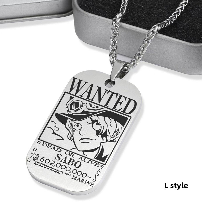 Collier de primes de personnages en titane Luffy/Zoro/Nami/Sanji