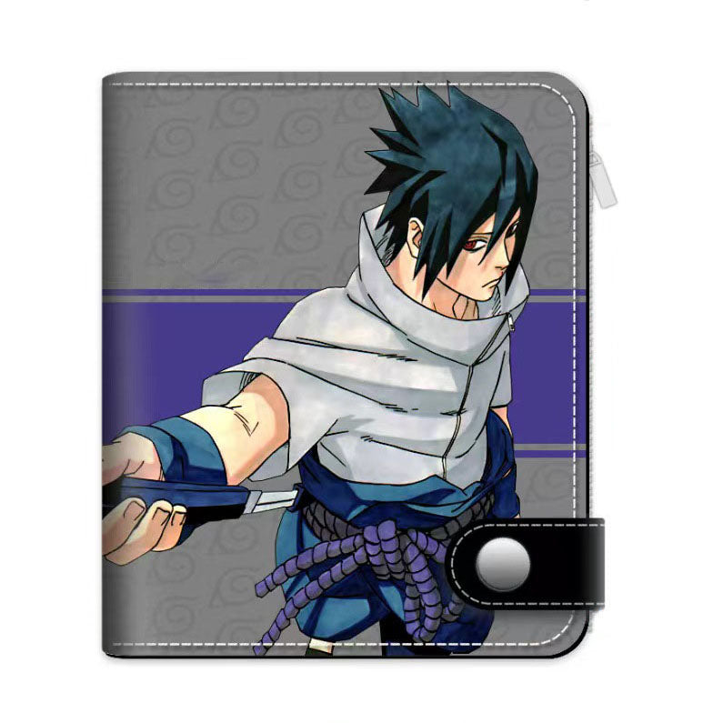 Portefeuille en cuir exquis Sasuke/Itachi/Kakashi avec design grande capacité et excellente qualité