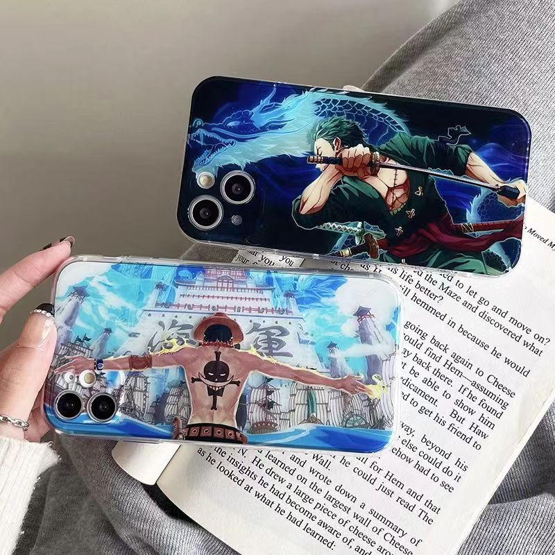 Coque de téléphone Luffy/Zoro en silicone antichoc pour iPhone