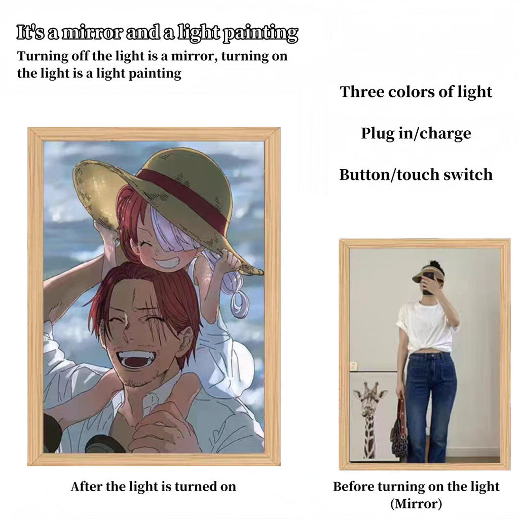 Luffy/Zoro/Sanji peuvent servir de miroirs, de peintures décoratives ou de tableaux lumineux.