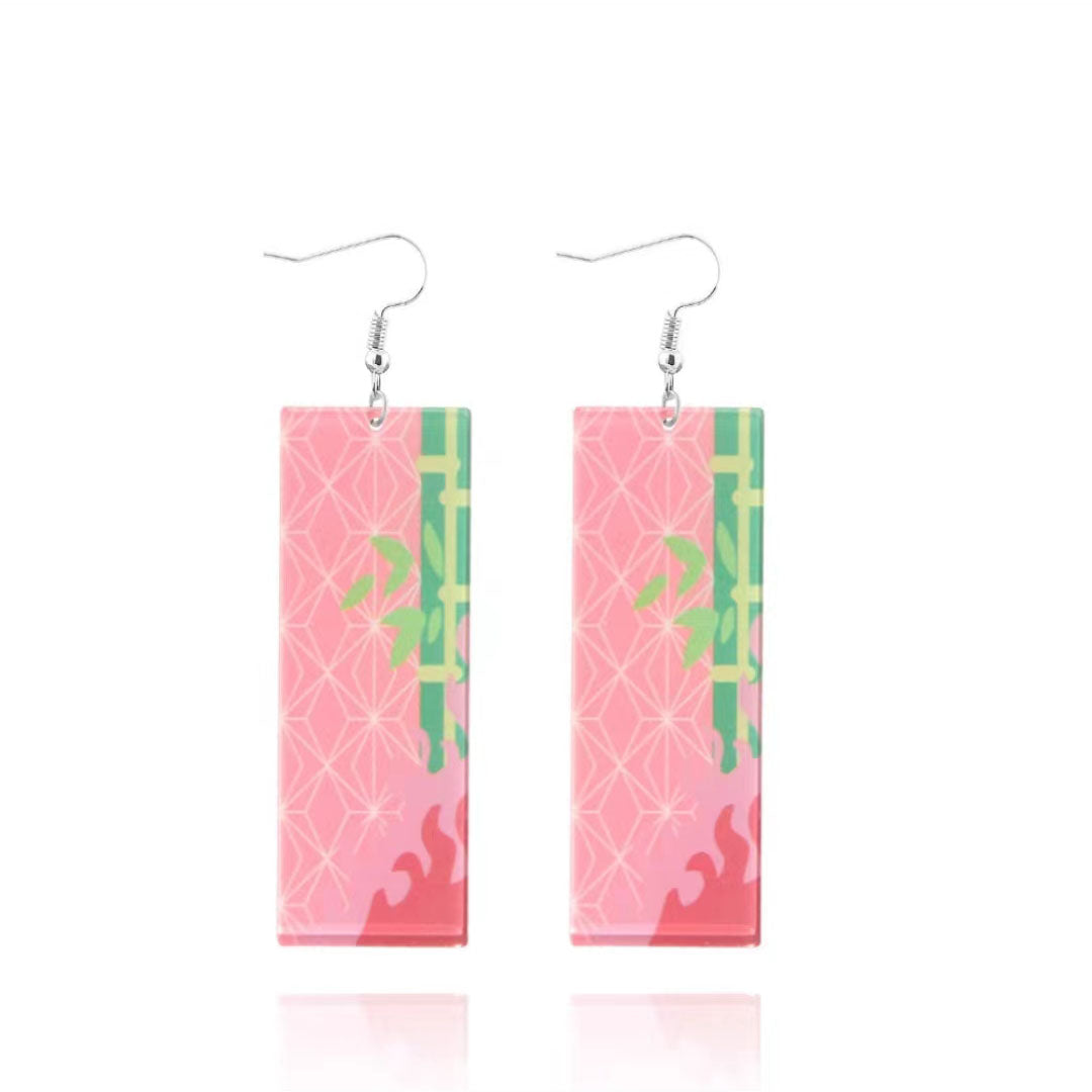 Magnifiques boucles d'oreilles Tanjirou/Nezuko pour un charme unique