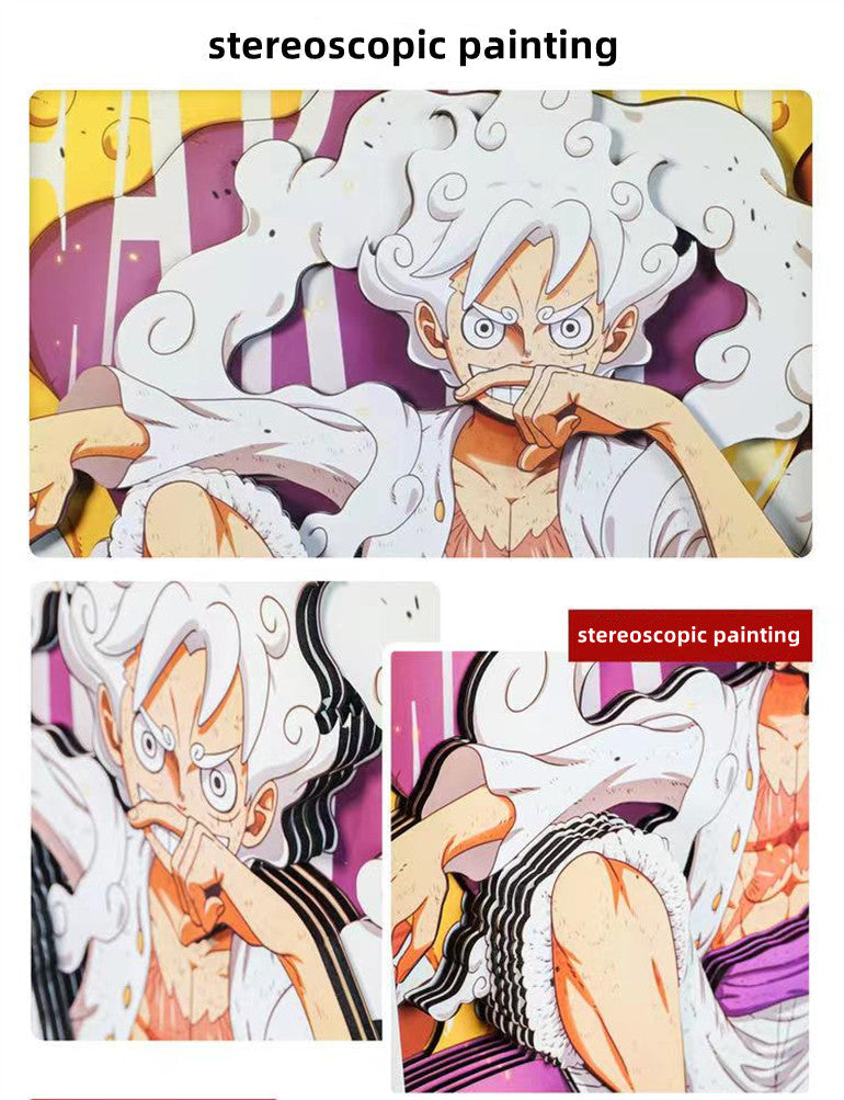 Luffy/Ace/Zoro dessin 3D de bande dessinée artisanale